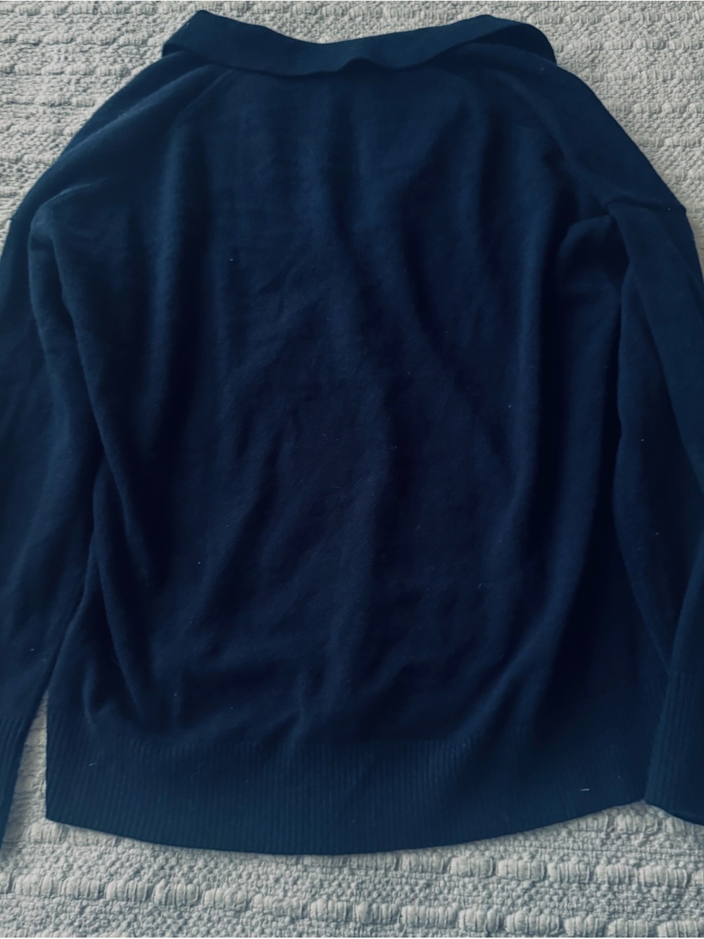 Quince 100% Mongolian Cashmere Polo Sweater in True Navy Sz M - Picture 6 of 9